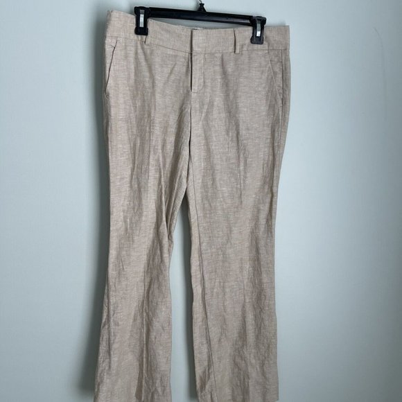 New Banana Republic Factory Beige Linen Blend Straight Pants - Picture 1 of 5